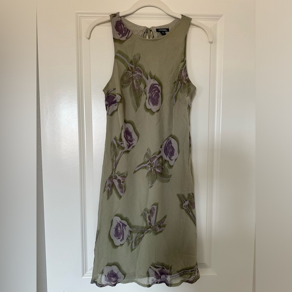 NWT Women's Mini Slip Dress - Wild Fable™ Sage Green Floral XS - Picture 3 of 4